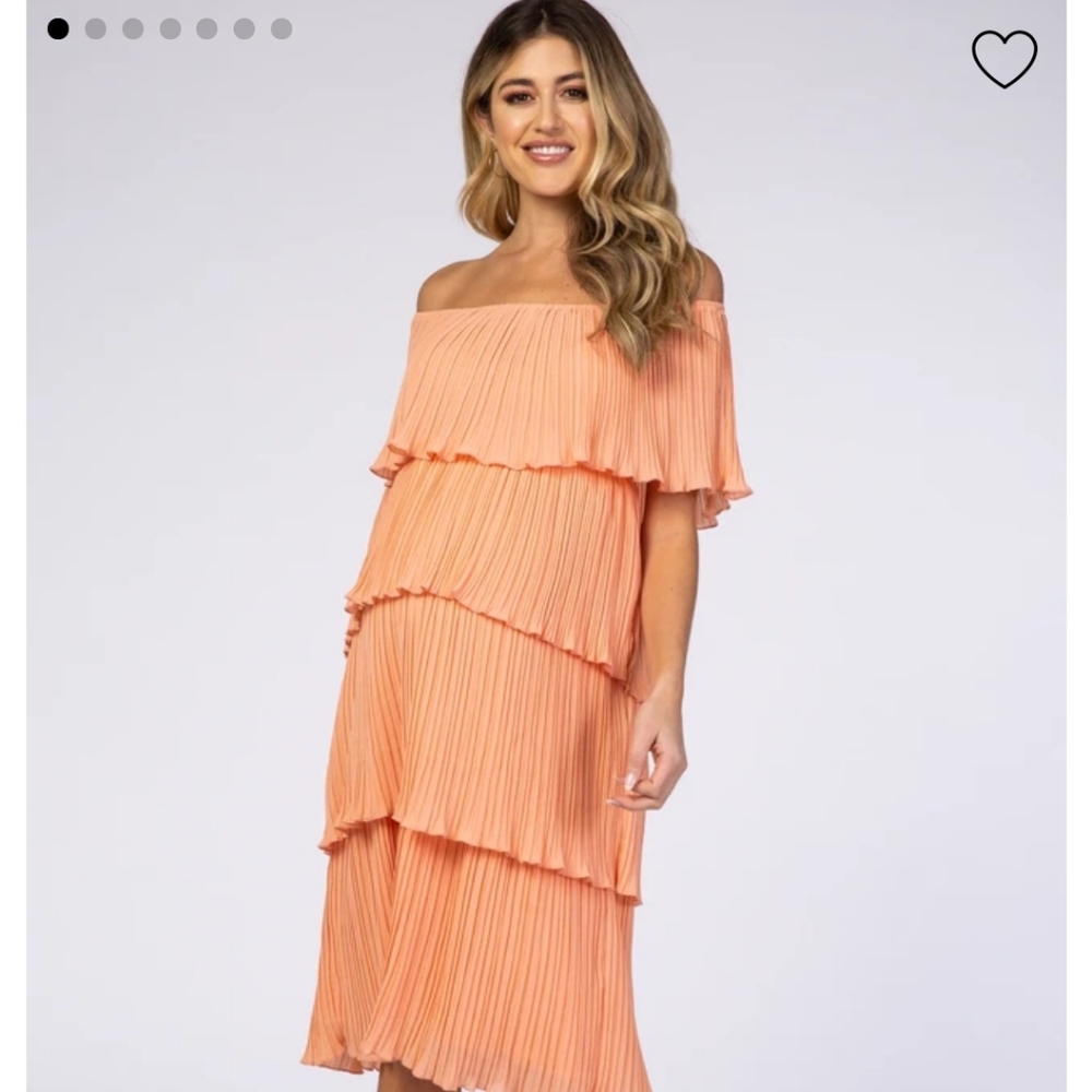 Pink Blush Tiered Maternity Dress